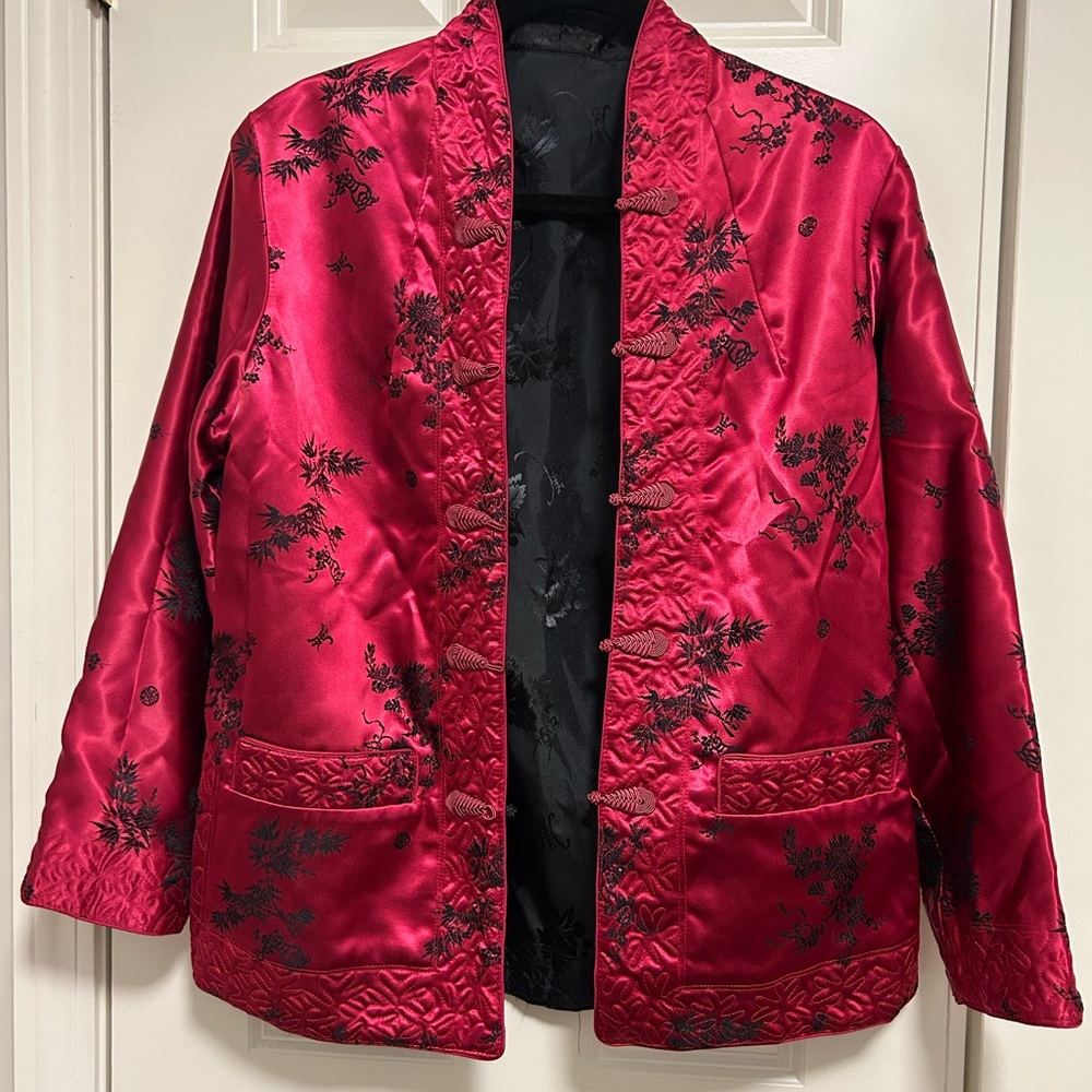 Satin Oriental jacket- reversible!